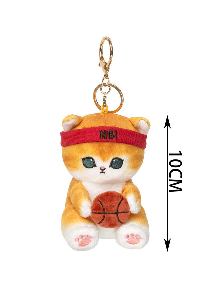10cm Basketball Cat Pendant Keychain Plush Doll Mofusand Cat Character Backpack Accessories Cartoon Accessories Doll Gift - Image 2